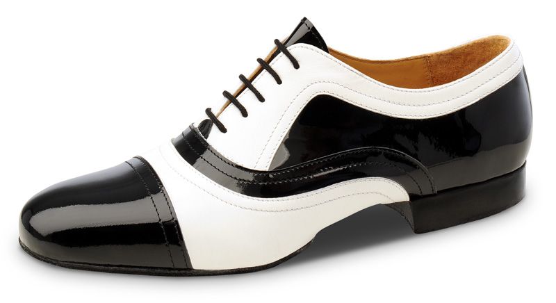 ... Chaussures en cuir vernis noir et blanc.TrÃ¨s souples et confortables