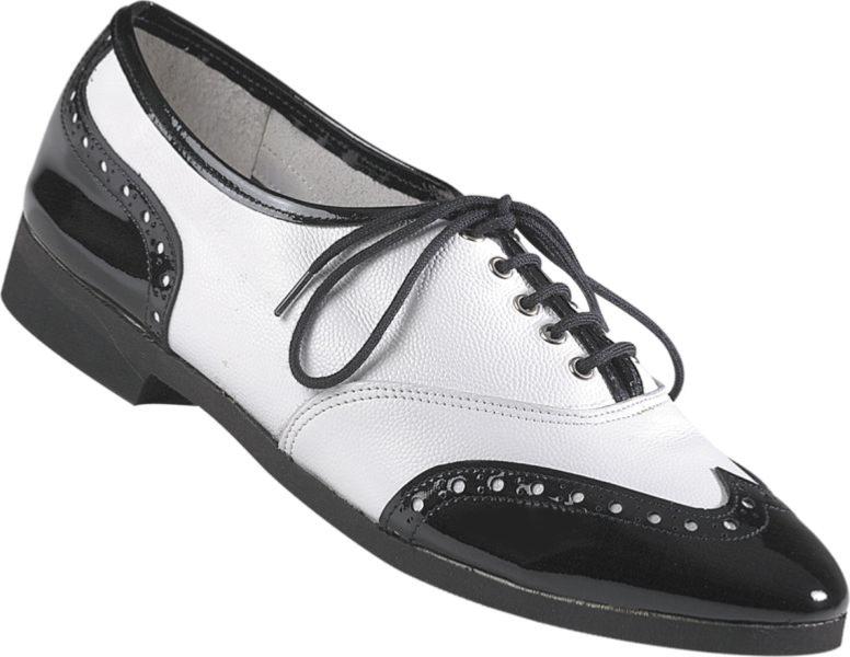 Boogie femme Chaussures Swing et Boogie - Cuir Noir Cuir Blanc