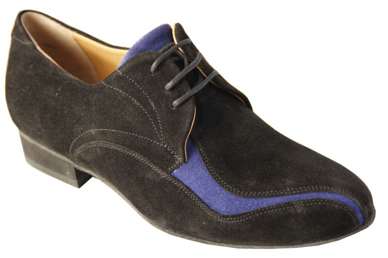 Milano - Chaussures De Tango Argentin - Toutes Danses Danses Latines Tang'Olica  Daim Noir Daim Bleu