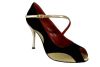 807 Horus or Chaussures de Tango Chaussures de Kizomba Daim Noir cuir Or