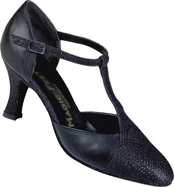 Carmen - Chaussures Toutes Danses - Danses Latines Carmen Cuir Noir Cuir Fantaisie Noir Paillette 