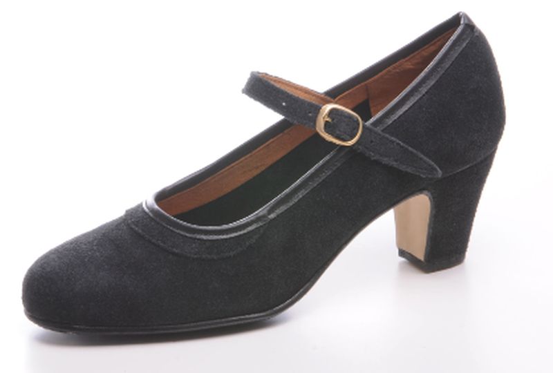 Hebilla - Chaussures de Flamenco Daim Noir