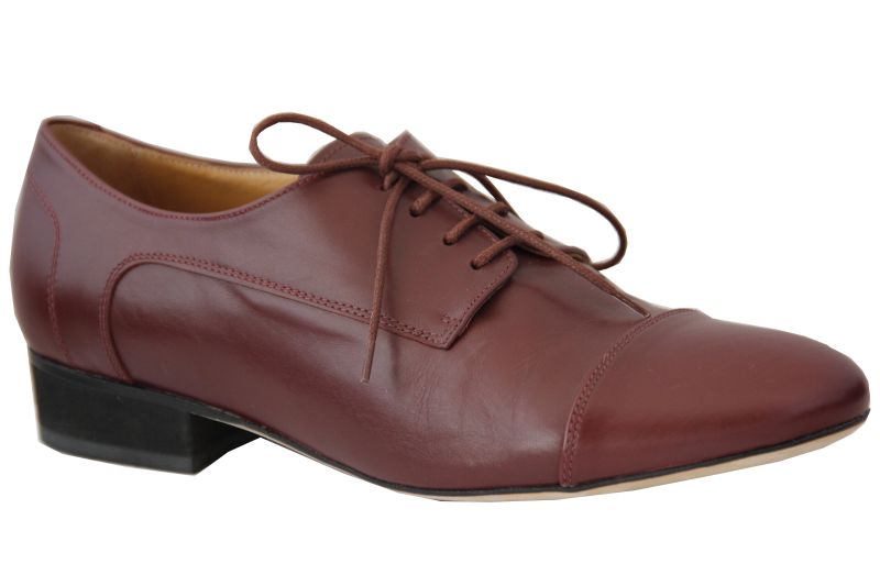 Torino - Chaussures de Tango Argentin - Tang'Olica Torino Cuir Bordeaux Semelles Cuir