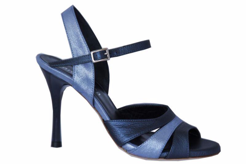 Padova D+ - Chaussures de Tango Argentin - Olica -Cuir Brillant Bleu Marine Cuir Brillant Bleu Clair