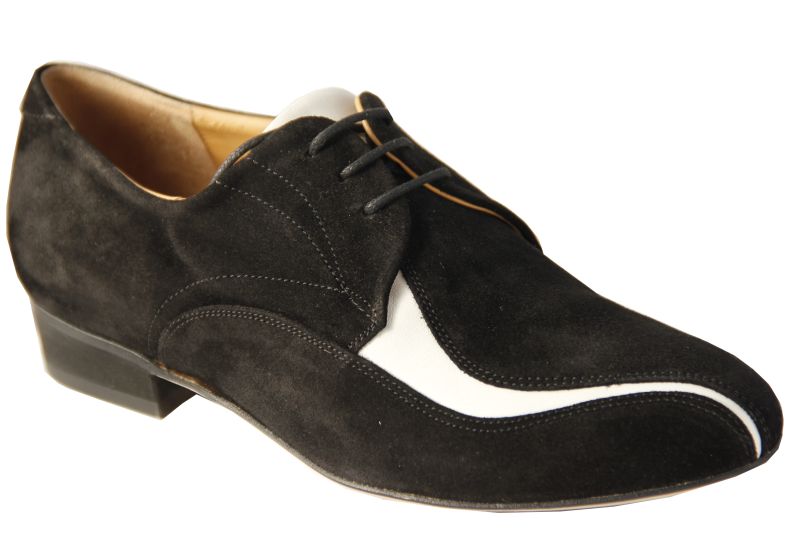 Milano - Chaussures de Tango Argentin - Homme - Tang'Olica Milano Daim Noir Cuir Créme