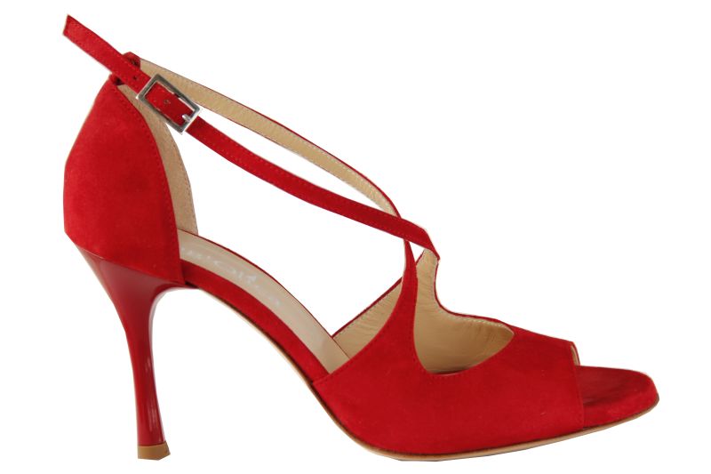 Firenze C - Chaussures de Tango Argentin - Tang'Olica- Daim Rouge