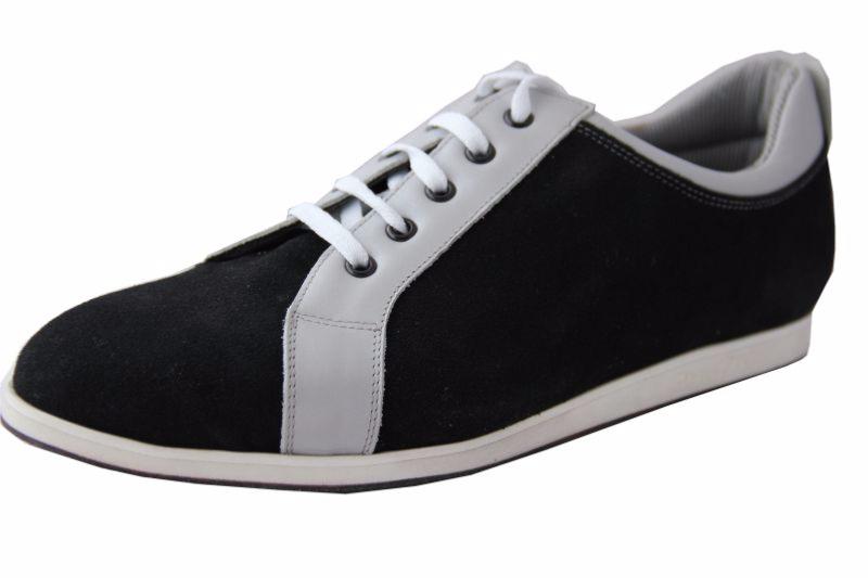 Tyler noir blanc Basket de Danses Cuir Blanc Daim Noir