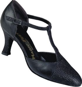 Carmen - Chaussures Toutes Danses - Danses Latines Carmen Cuir Noir Cuir Fantaisie Noir Paillette 