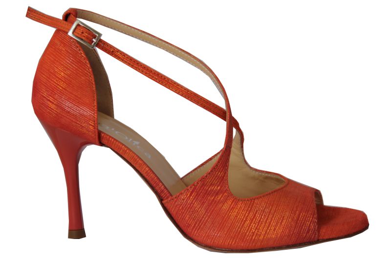 Firenze Arancia D chaussures de tango en cuir