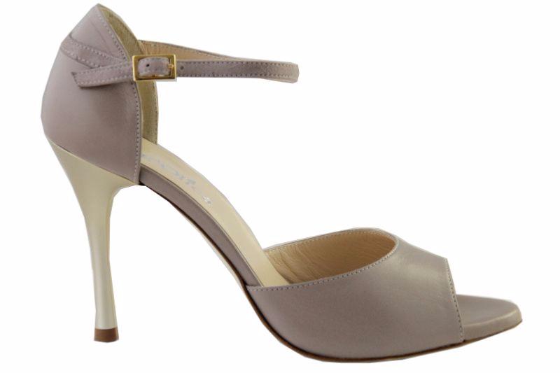 Roma Beige D+ - Chaussures Tango Argentin - Tang'Olica - Cuir Beige