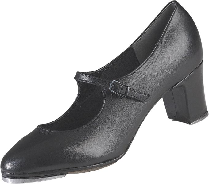 MF Lolita - Chaussures Claquette Femme fers Capezio Talon Cubain Cuir Noir