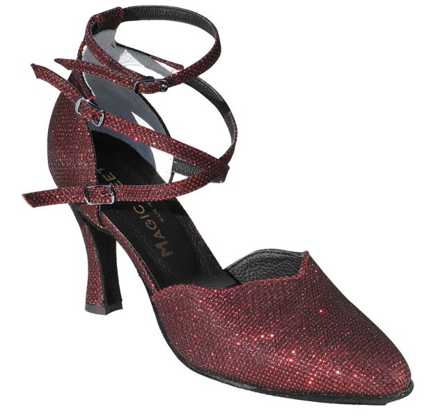 Anna - Chaussures Toutes Danses - Latines - swing - Cuir Paillette Rouge