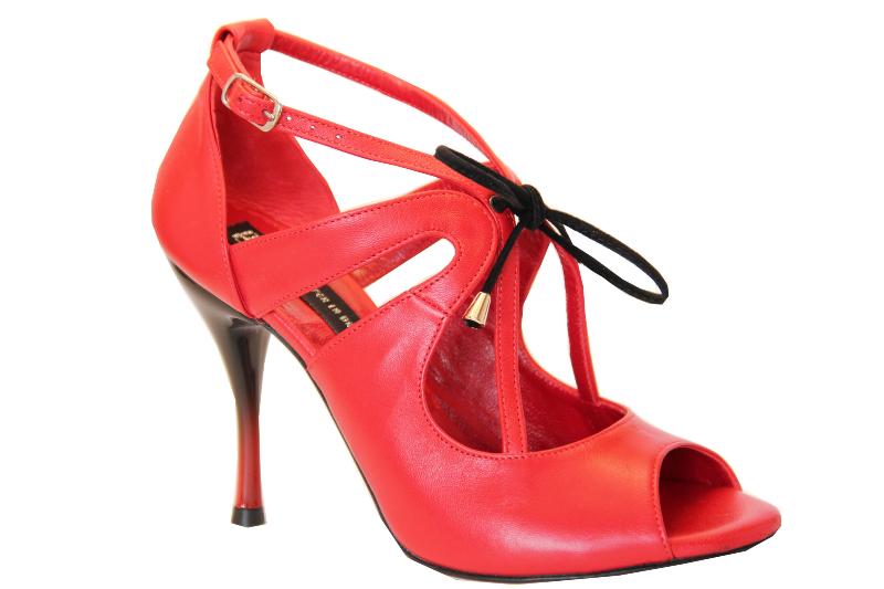 Horus p824 - Chaussures de Kizomba Tango Danses Latines Cuir Rouge