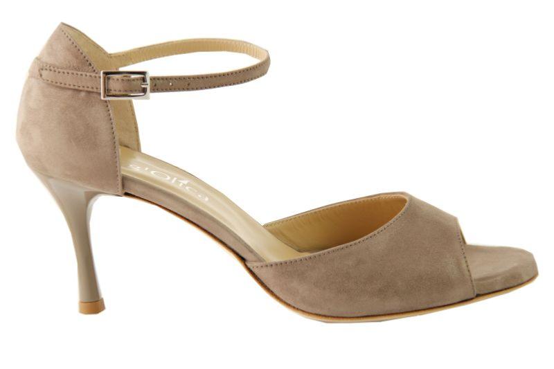 Roma C Taupe - Chaussures de Tango Argentin Tang'Olica - Daim Couleur Taupe
